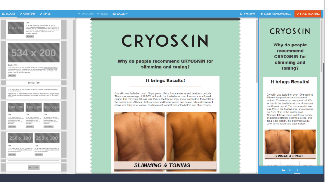 Cryoskin Email Template